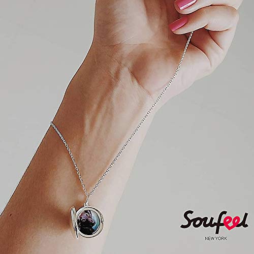 SOUFEEL Collares Foto Plata Mujer Colgante de Guardapelo Personalizado Regalo Cumpleano Navidad Reyes