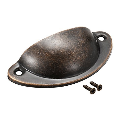 Sourcingmap – Tiradores de copa de acero al carbono, asas de latón antiguo para cómoda de cocina, cajón de armario de cocina, 3.19" de longitud 1.38" de ancho, paquete de 8