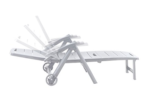 Sp Garden Tumbona Plegable, Blanco, 56x189x69 cm, 55061