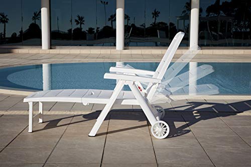 Sp Garden Tumbona Plegable, Blanco, 56x189x69 cm, 55061