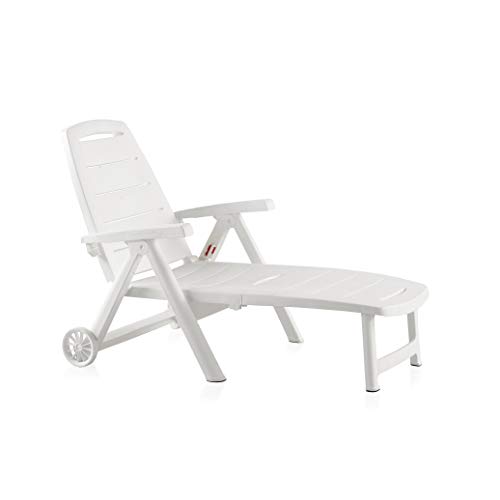 Sp Garden Tumbona Plegable, Blanco, 56x189x69 cm, 55061