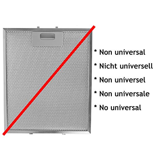 Spares2go - Filtros de grasa universales para campana extractora de cocina, rejilla de metal, 3 unidades, 300 x 250 mm, color plateado