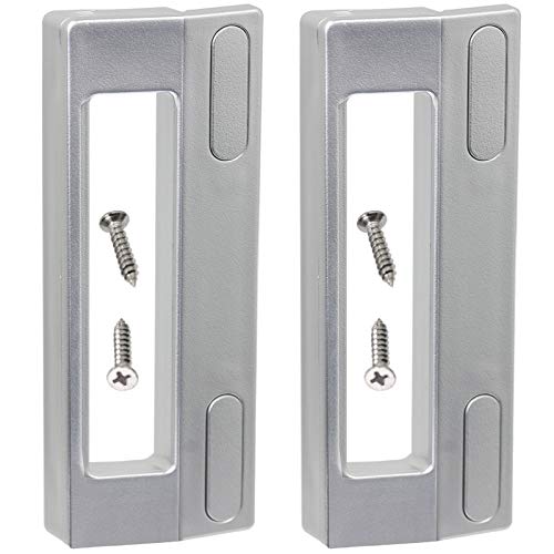Spares2go - Tiradores universales para puerta de frigorífico o congelador (190 mm), color plateado y gris