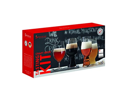Spiegelau & Nachtmann 4991697 Tasting Kit Set/4 499/53 _ 51 _ 52 _ 21 Craft Beer Glasses UK/3, 4 Unidades, Transparente, 19.6 x 37,2 x 10.19 cm