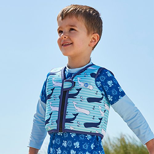 Splash About, Go Splash, Chaleco de natación para niños, Azul (Vintage Moby), 2 - 4 años