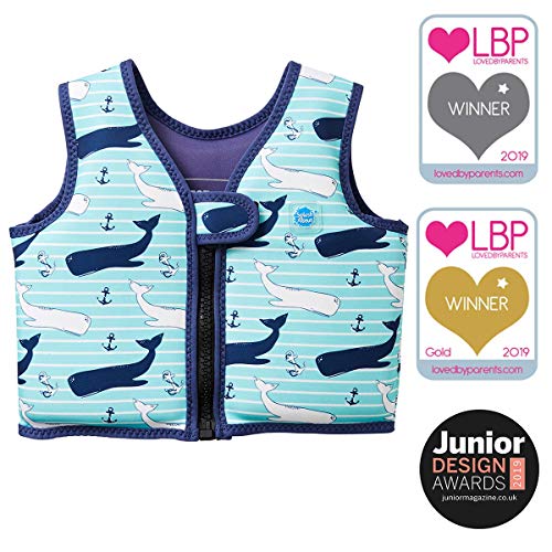Splash About, Go Splash, Chaleco de natación para niños, Azul (Vintage Moby), 2 - 4 años