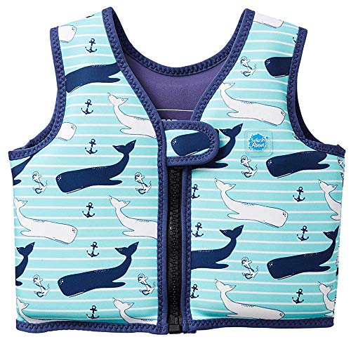 Splash About, Go Splash, Chaleco de natación para niños, Azul (Vintage Moby), 2 - 4 años