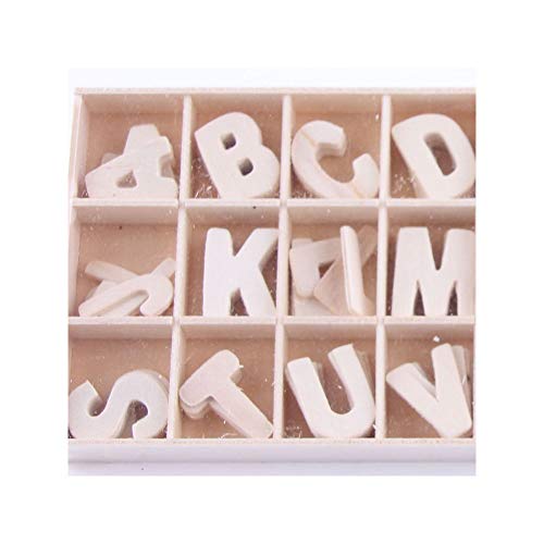 Sprießen 130 Piezas (5 letras cada una), Números de letras de Madera Natural en Mayúsculas Ideal para Manualidades Colgantes Decoración de Bricolaje Muestra la Decoración del hogar