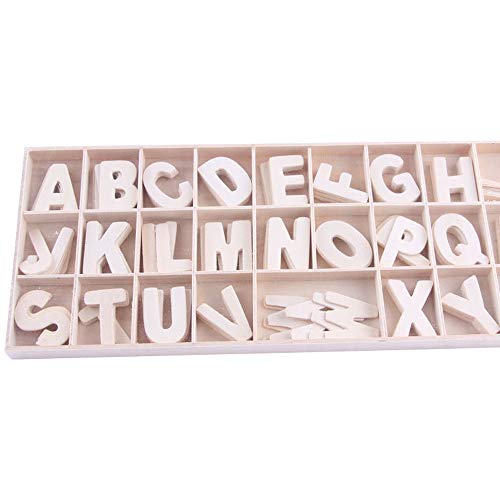 Sprießen 130 Piezas (5 letras cada una), Números de letras de Madera Natural en Mayúsculas Ideal para Manualidades Colgantes Decoración de Bricolaje Muestra la Decoración del hogar