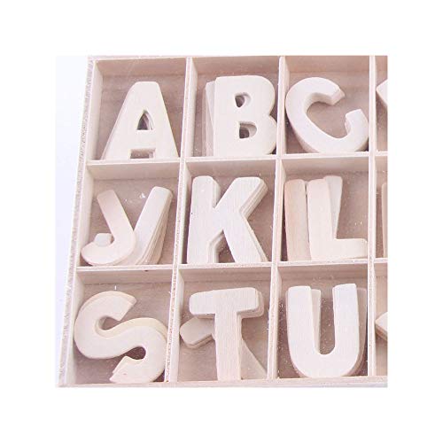 Sprießen 130 Piezas (5 letras cada una), Números de letras de Madera Natural en Mayúsculas Ideal para Manualidades Colgantes Decoración de Bricolaje Muestra la Decoración del hogar