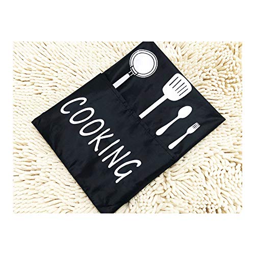 Sprießen 2pcs Unisex Chefs Delantal de Cocina Impermeable con Bolsillos Delantales para Cocinar Restaurante Trabajar Bar BBQ Jardinería Artesanía Hornear (Negro + Rojo)