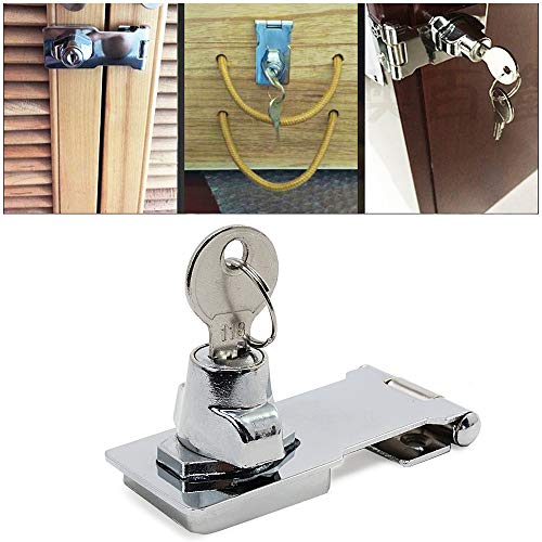 Sprießen Cerrojo de Metal 3.14 inch Hebilla del Pestillo de La Puerta con Candado y Llave Cerradura de Seguridad para Cerrar Cobertizo Puertas Gabinetes Cajas Mueble (2 piezas)