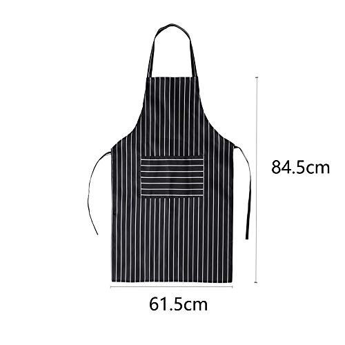 Sprießen Delantal de Cocina de 2 Piezas, Delantal de Barbacoa de Algodón 100%, Delantal Masculino y Femenino Adecuado para Barbacoa, Cocina, Restaurante y cafetería(Blanco y Negro y marrón)