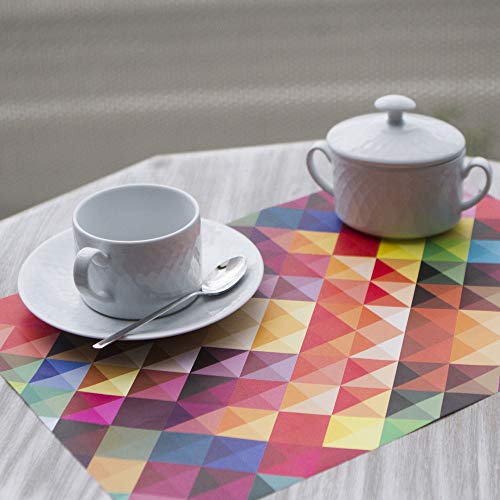 Spum Manteles Individuales de Papel [Paquete 50 Unidades] Tamaño DIN A3 (42 x 29,7 centímetros). Salvamantel Desechable Antimanchas. Diseño Multicolor