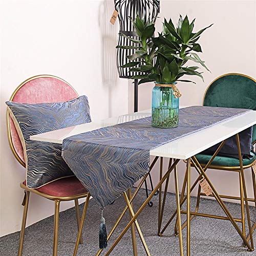 Squisito runner da tavolo Inicio Camino de mesa Mantel decorativo clásico mesa de cama Mat Comedor partido decoración per feste, ristoranti e attività all'aperto ( Color : Blue , Size : 210X33CM )