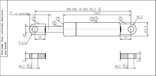 Stabilus 8614ti industria del resorte de gas