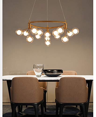 STAGE LIGHTING Candelabro Lámpara de techo Lámpara colgante Luz Sala de estar Decoración Dormitorio Cocinas Mesa de comedor Cafetería Restaurante LED Lámpara de metal Molecular de vidrio [Clase de ene