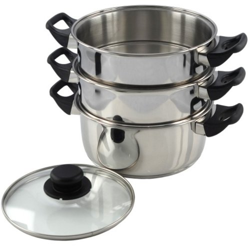 Stainless Steel Collection Pendeford - Set de 3 vaporeras para Olla (20 cm, Acero Inoxidable)