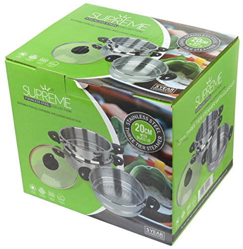 Stainless Steel Collection Pendeford - Set de 3 vaporeras para Olla (20 cm, Acero Inoxidable)
