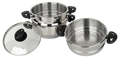 Stainless Steel Collection Pendeford - Set de 3 vaporeras para Olla (20 cm, Acero Inoxidable)