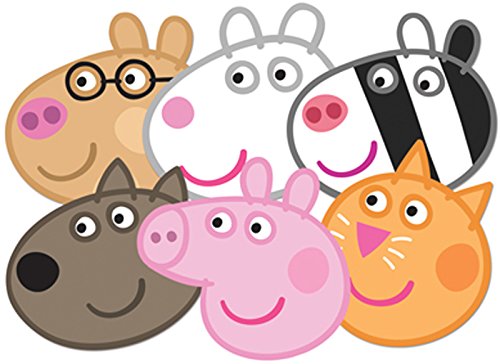 STAR CUTOUTS – stsmp91 – 6 máscaras – Danny Pedro Peppa Zoe Suzie Candy – Peppa Pig – Talla única