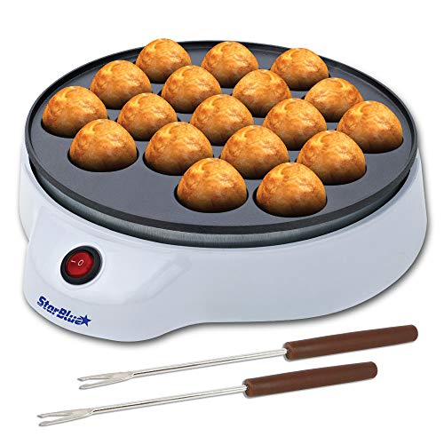 StarBlue Máquina para Takoyaki púas Takoyaki GRATUITAS AC 220-240V 50 / 60Hz 650W, Enchufe del Reino Unido, Adaptador para Europa Incluido
