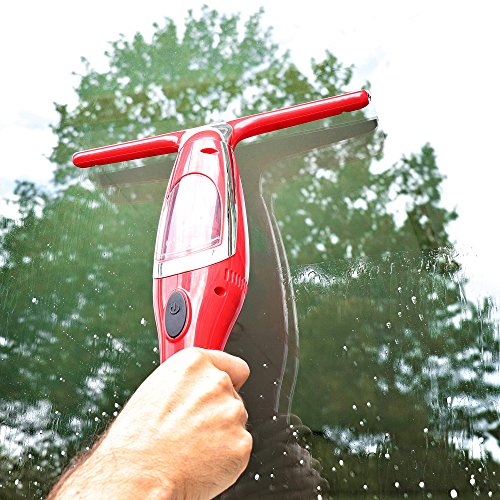 Stark 180.320.300_afn Aspirador Electrico 50-120 cm, Limpiacristales con Mango Telescopico, Pulverizador, Paño en Microfibras, Cargador de bateria, 3.7 V, Rojo, 120 cm