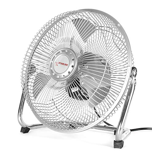 Starline Ventilador Mesa Sobremesa y Suelo 9" 23cm para Escritorio de Ordenador Pc Portatil Tamaño Compacto 38W 220V SOPORTE Y ASPAS DE METAL 3 velocidades de Aire Ajustable en Inclinacion Metalico