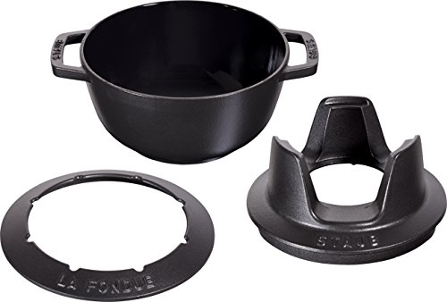 STAUB 40511-972-0 Fondue 2.8L 6personas(s) Fondue, Gourmet y Wok - Accesorio de Cocina (Negro, 207 mm, 265 mm, 11,6 mm)