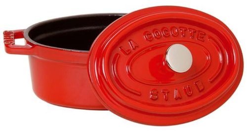 STAUB Cocotte Ovalada, Hierro Fundido, Cereza, 27 cm