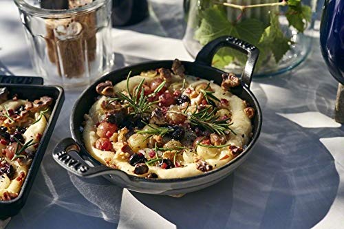 STAUB Dish Fuente Redonda apilable, Hierro Fundido, Negro, 20 cm