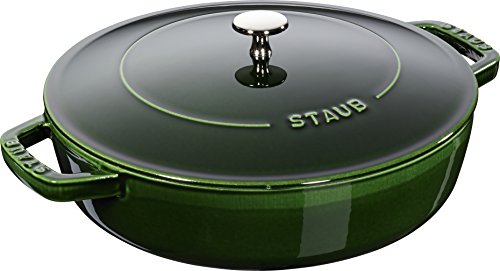STAUB Polvo 40511 – 478 – 0 Asador con chistera, Hierro Fundido, albahaca, 28 cm