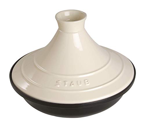 STAUB Tajine con Tapa de cerámica, Hierro Fundido, Negro, 20 cm