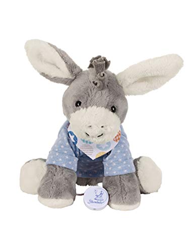 Sterntaler Peluche Musical Emmi el Burro, Mecanismo Musical Intercambiable, Tamaño: M, Gris/Azul