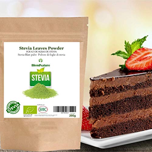 Stevia en Polvo Ecologica Pura 100% Natural 200Gr. – Hojas Seleccionadas Premium.