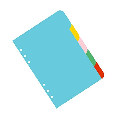 stobok 5 Colors Tab Dividers A5 Index Classified Lables 6-Holes Colorful Filler Project Sorter Pages for Ring Binders Planner Notebook (A5)