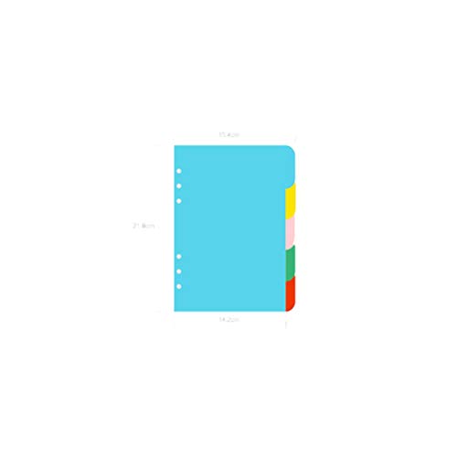 stobok 5 Colors Tab Dividers A5 Index Classified Lables 6-Holes Colorful Filler Project Sorter Pages for Ring Binders Planner Notebook (A5)
