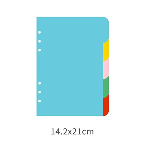 stobok 5 Colors Tab Dividers A5 Index Classified Lables 6-Holes Colorful Filler Project Sorter Pages for Ring Binders Planner Notebook (A5)