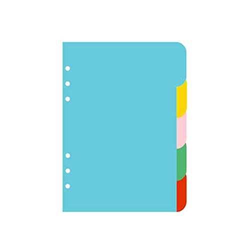 stobok 5 Colors Tab Dividers A5 Index Classified Lables 6-Holes Colorful Filler Project Sorter Pages for Ring Binders Planner Notebook (A5)