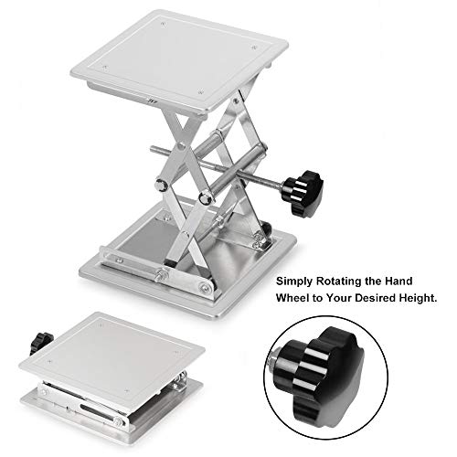 stonylab Mesa Elevadora de Tijera, 200 x 200mm Acero Inoxidable Plataforma Elevadora de Tijera Jack De Laboratorio, Rango de Altura de Elevación Expandible de 85mm a 280mm, Peso de Soporte 15 KG