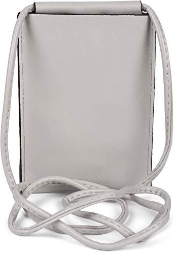 styleBREAKER Bolsa de hombro para mujeres para teléfono móvil Colores sólidos Mate, Unicolor, Bolsa de hombro, Funda para teléfono móvil, Mini bolsa 02012352, color:Gris-claro