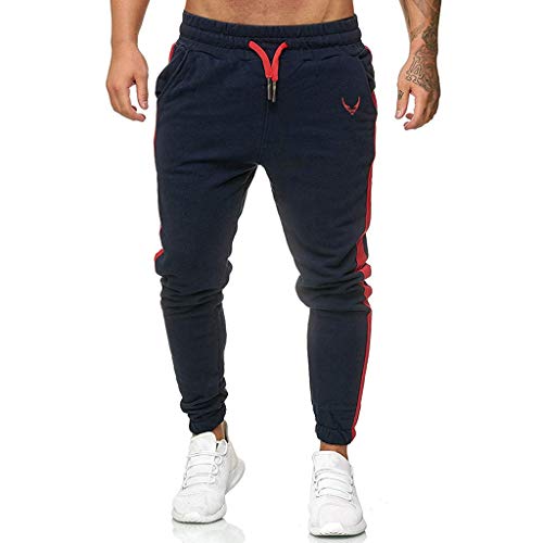 Subfamily Pantalón Deportivo Casual para Hombre, Moda Casual Deportes Al Aire Libre Correr Cordón Imprimir Pantalones Largos Armada M