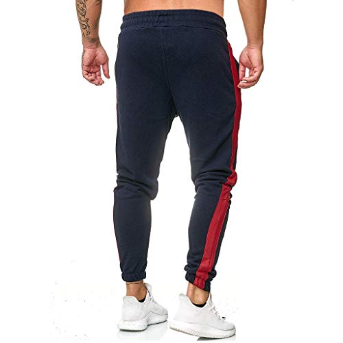 Subfamily Pantalón Deportivo Casual para Hombre, Moda Casual Deportes Al Aire Libre Correr Cordón Imprimir Pantalones Largos Armada M