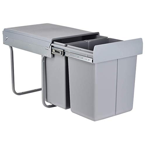 Sucastle Cubos de Basura de la Cocina 40L (20L + 20L), extraíble Cocina Residuos Papelera de Reciclaje Armario de la Cocina del gabinete Bote de Basura de Cocina, 48 * 34.2 * 41.8cm