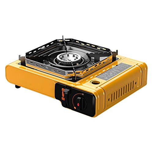 succeedw Estufa De Gas Portátil, 1 Llama Cocina De Cartucho De Gas Portátil Quemador Wok Acero Inoxidable 2.9kW Estufa De Camping, Horno De Gas De Cerámica Quemador De Gas Portátil