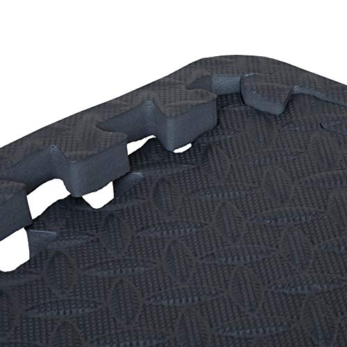 Suelo goma eva; 4 Piezas y 8 Bordes; Grosor de 2cm; 61,5 x 61,5cm; suelo gimnasio – Más gruesas y grandes que las baldosas habituales, para Gym, Tatami Puzzle.