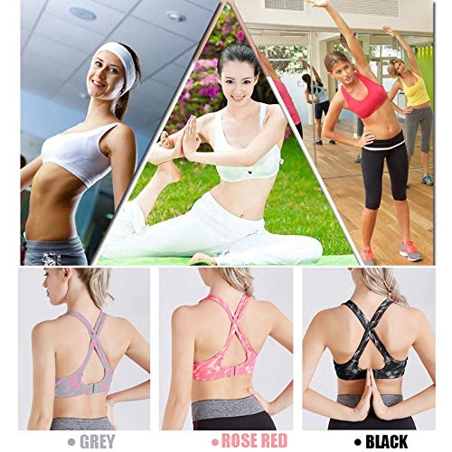 Sujetador Deportivo Mujer Sujetadores De Yoga Mujeres Sujetador Deportivo con Tiras Wirefree Sexy Work Gym Shirt Crop Push Up Brassiere Acolchado Camuflaje Print Sport Tops M Camouflagerosered