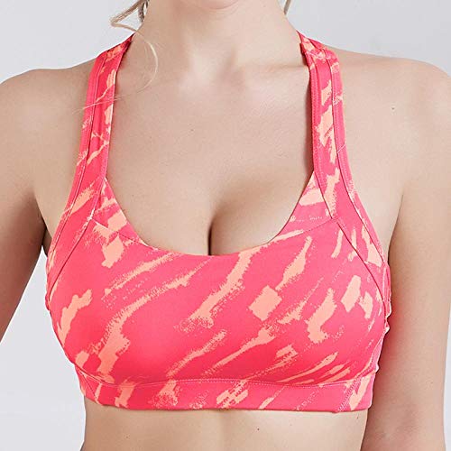 Sujetador Deportivo Mujer Sujetadores De Yoga Mujeres Sujetador Deportivo con Tiras Wirefree Sexy Work Gym Shirt Crop Push Up Brassiere Acolchado Camuflaje Print Sport Tops M Camouflagerosered