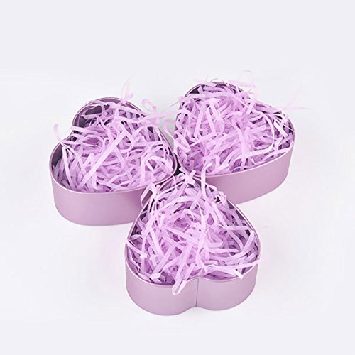 Sukisuki - Caja de Regalo con Forma de corazón con Lazo y Papel triturado, Metal, Morado, Talla única