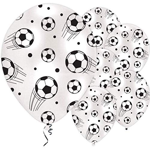 Suministros de Paquete de Fiesta de fútbol Decoraciones de fútbol de vajilla de cumpleaños de niños para 16 Invitados - Globos de Placas de Fiesta de fútbol - Bombas de Globos Gratis Velas
